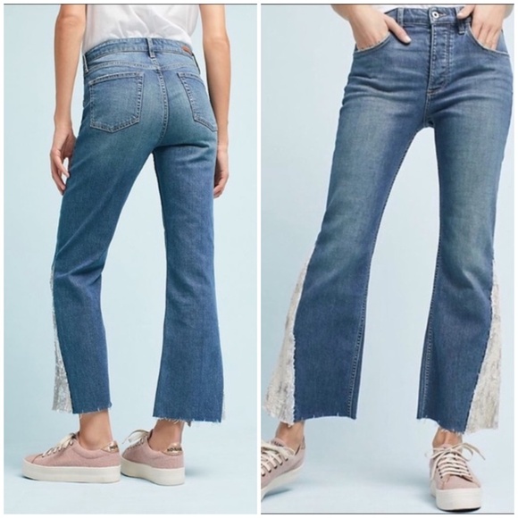 Pilcro and the Letterpress Wide Leg Crop High Waisted Denim Jeans Size 29 - Picture 2 of 13